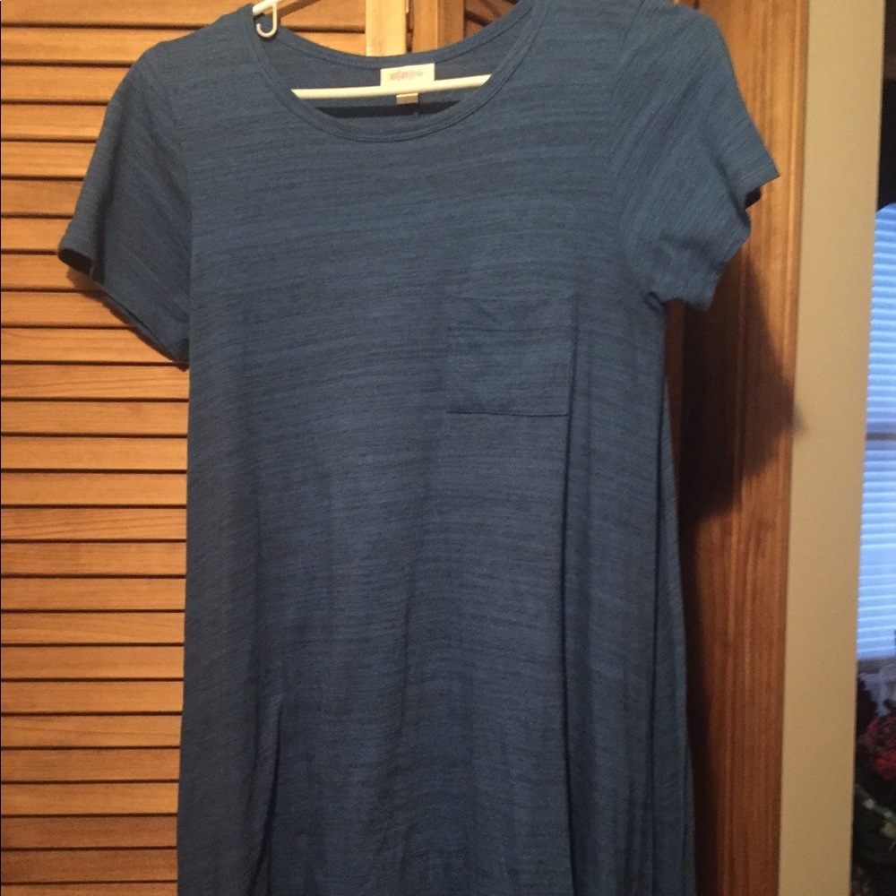 Lularoe Xxs carly blue with black tiny stripes